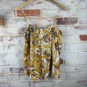 Nieves Lavi New York Small Vintage Cotton Boho Indie Paisley Tank Top Made USA